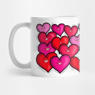 Cheerful Happy Smiling Hearts Mug